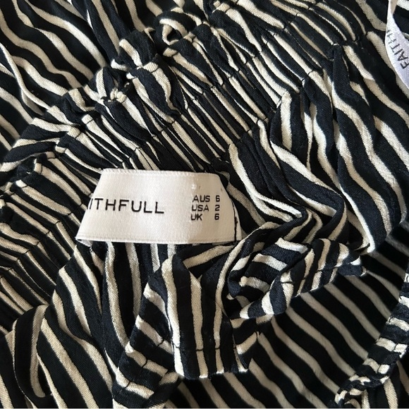 Faithfull the Brand Black and White Puff Sleeve Blouse - Picture 5 of 8